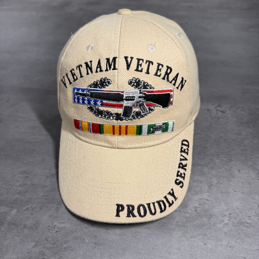 Vietnam Veteran Baseball Cap Tan Khaki Brown Black Adult Military 50s 60s 70s